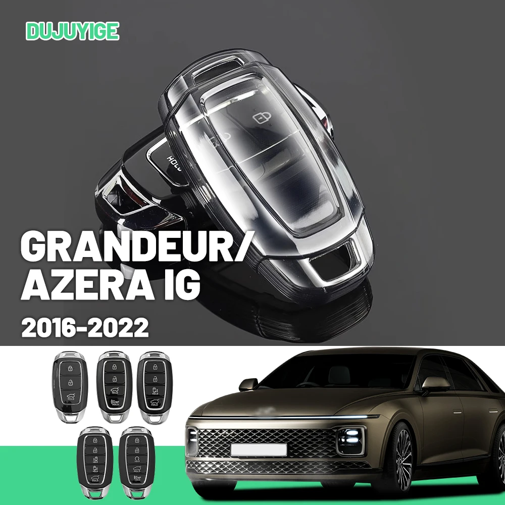 

Clear TPU Car Key Case For Hyundai Grandeur/Azera IG 2016-2022 Key Fob Cover Protector Shell Auto Accessories 2017 2018 2019