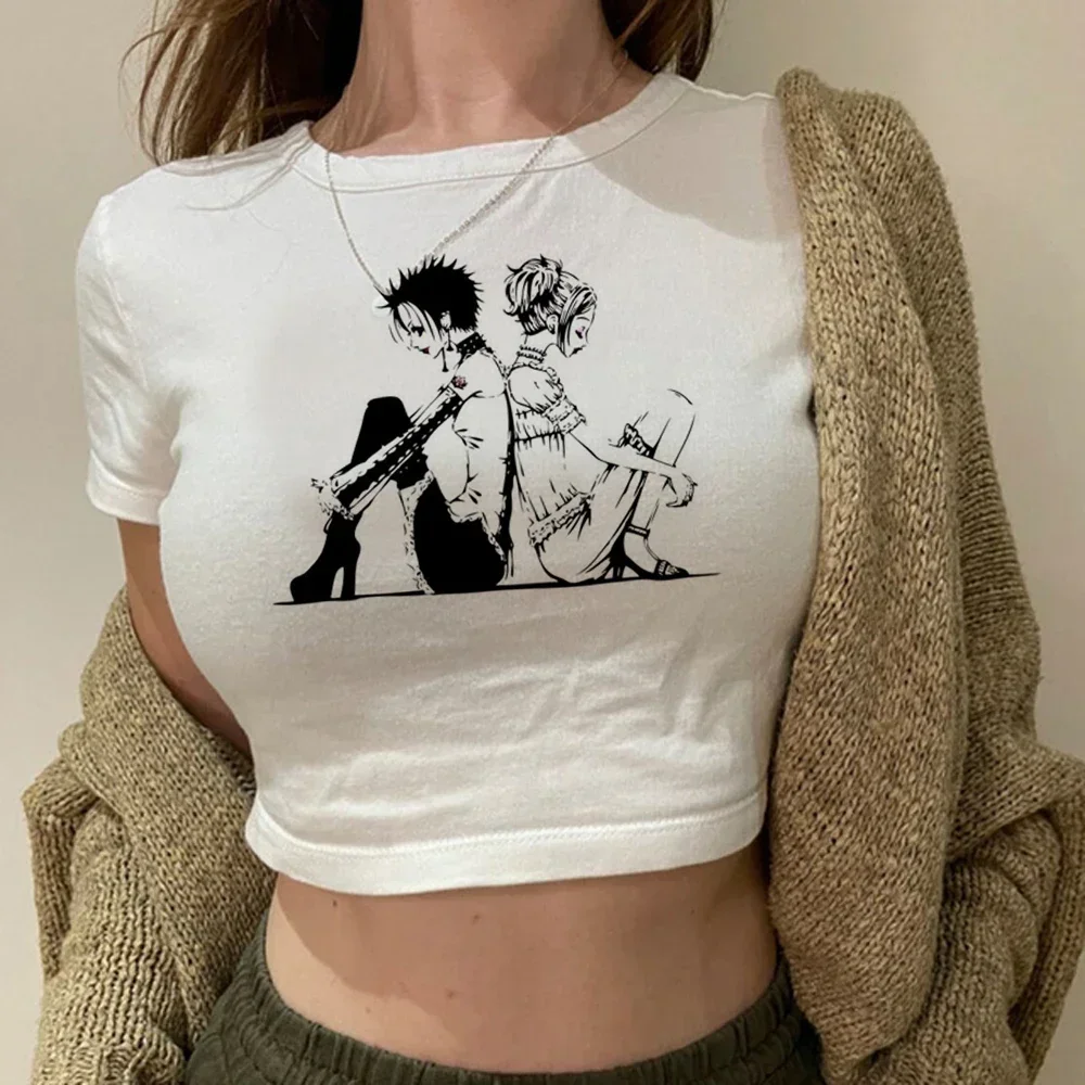 Camiseta recortada de verano Nana Anime Kawaii de dibujos animados para mujercamiseta estética Harajuku Corp camiseta