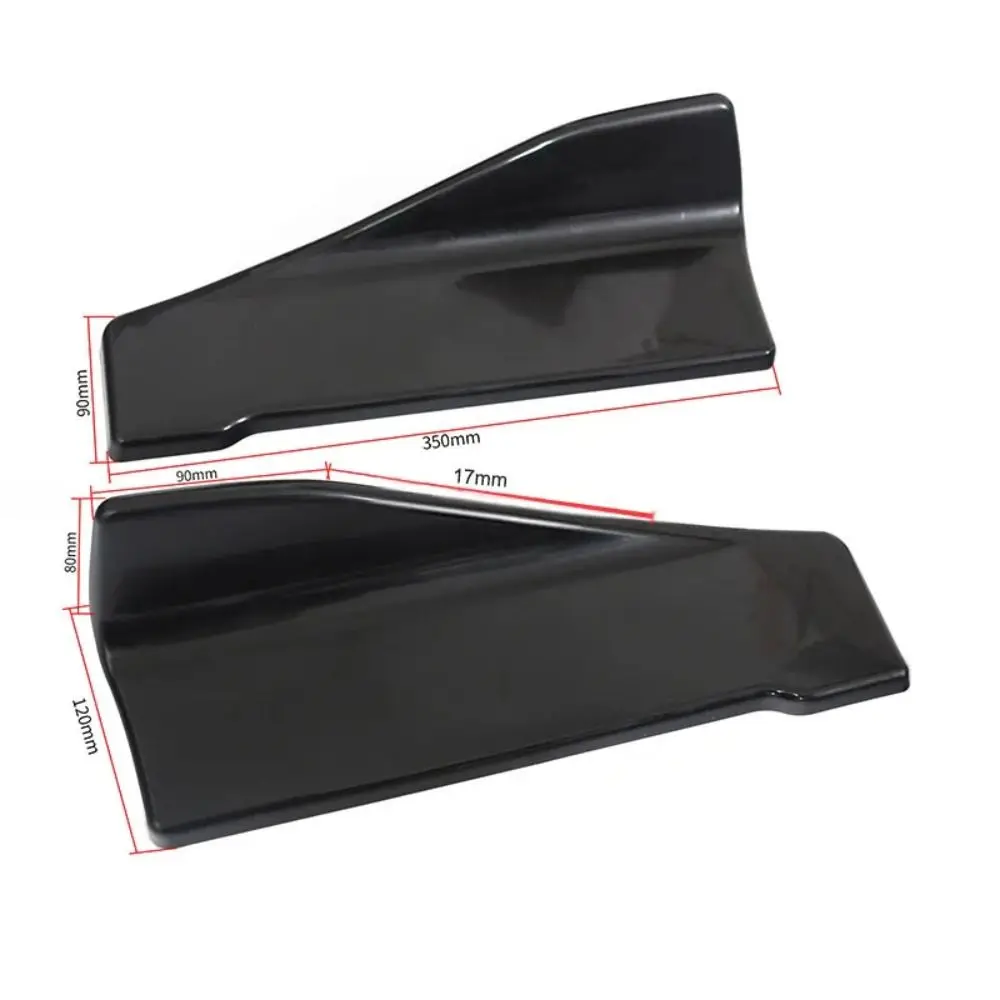 35/48cm Universal Fit Car Spoiler Lateral Bumper Rear Side Skirt Lip Rocker Wings Carbon Fiber Glossy Black Protection Trims view 6