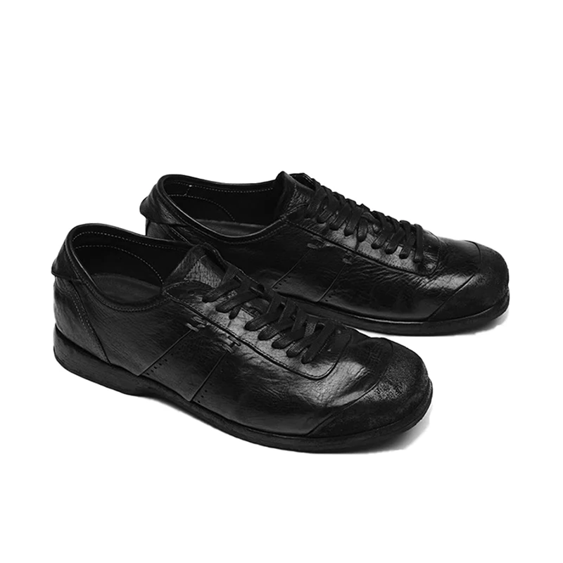 

New high-end black training shoes men's casual shoes minimalist handmade horsehide suede boxing shoes trendy