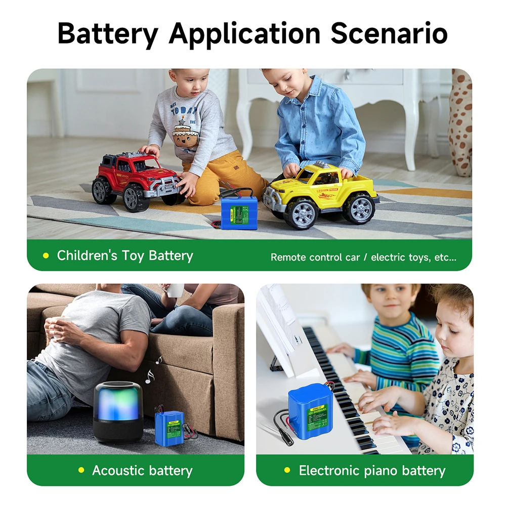 12V 5600mAh 67.2Wh Rechargeable Li-ion Battery Pack with BMS 12.6v Charger for RC Car, Boat, Robot, DlY, Large Capacity Battery