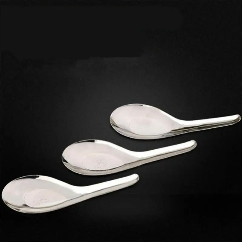 5X Thai Stainless Steel Kitchen Tableware Food Rice Soup Silver Spoons Flatware  KitchenTools