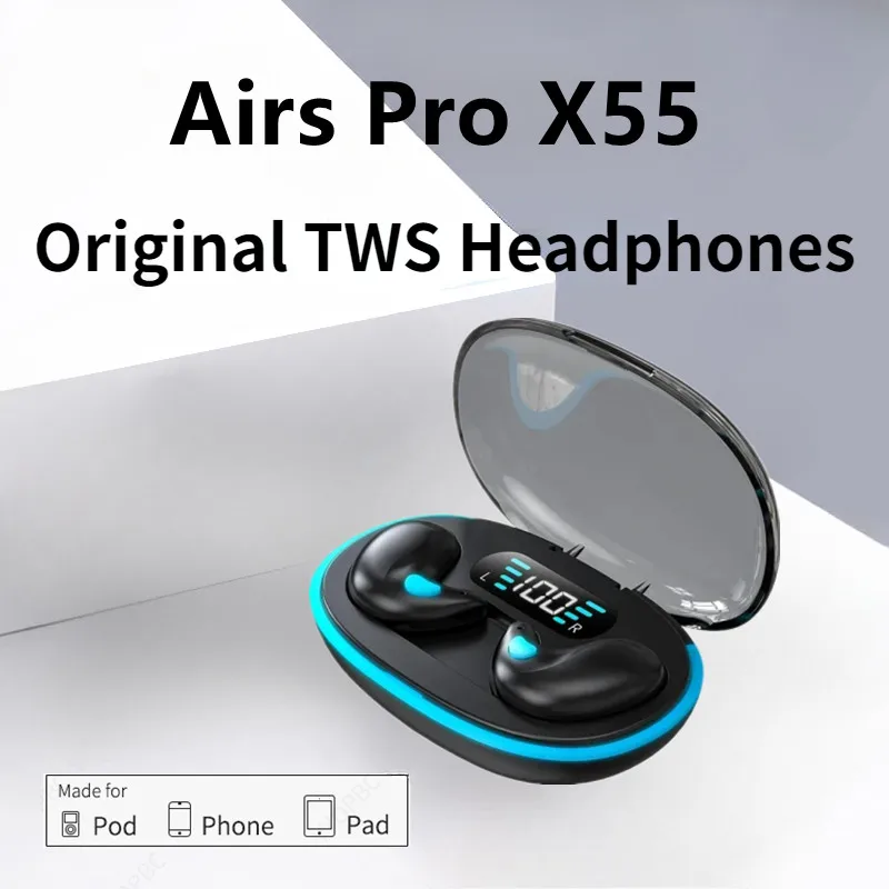 X55 Sleeping Earbuds Wireless Mini Headphones For Work TWS Bluetooth Earphone Stereo Hidden Headsets with Mic HD Call Waterproof
