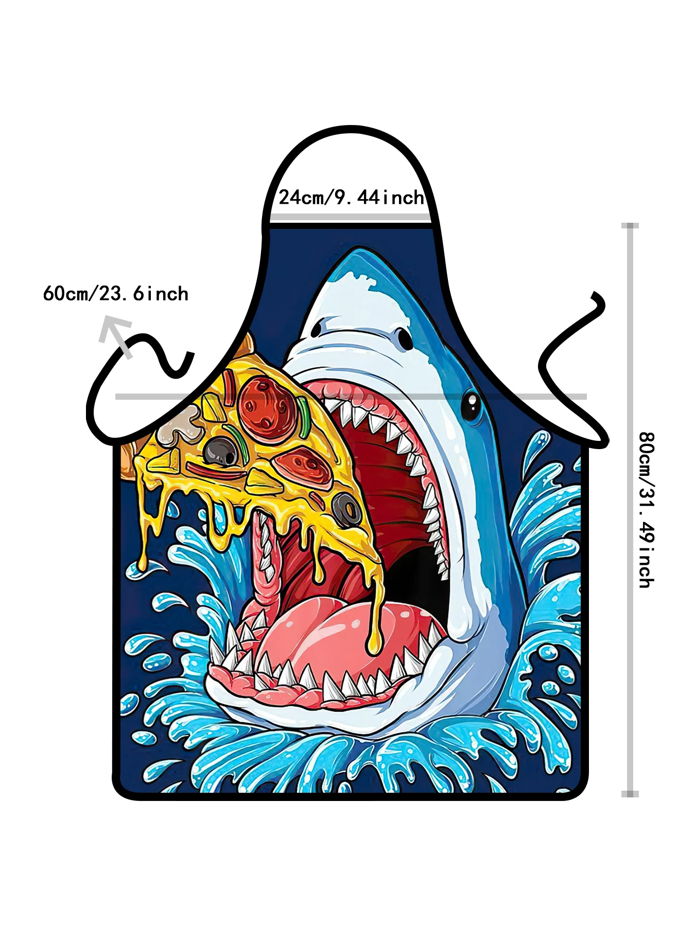 Shark Jumps Out of the Water, Chef Men's Waterproof Apron Cooking Adjustable Pastry Apron Water Drop Cooking Apron Women's Men's