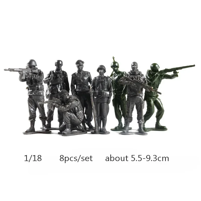 1/18 4D Assemble Soldier Specia Force German Army Plastic Model Kit 9cm Multiple Types Children Toy 8pcs/set