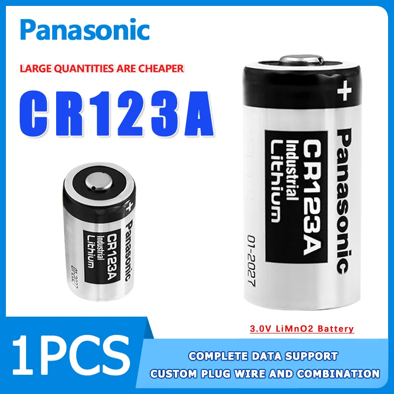 Panasonic CR123A lithium battery3V nadaje się do inteligentnego dalmierza laserowego z alarmem dymnym