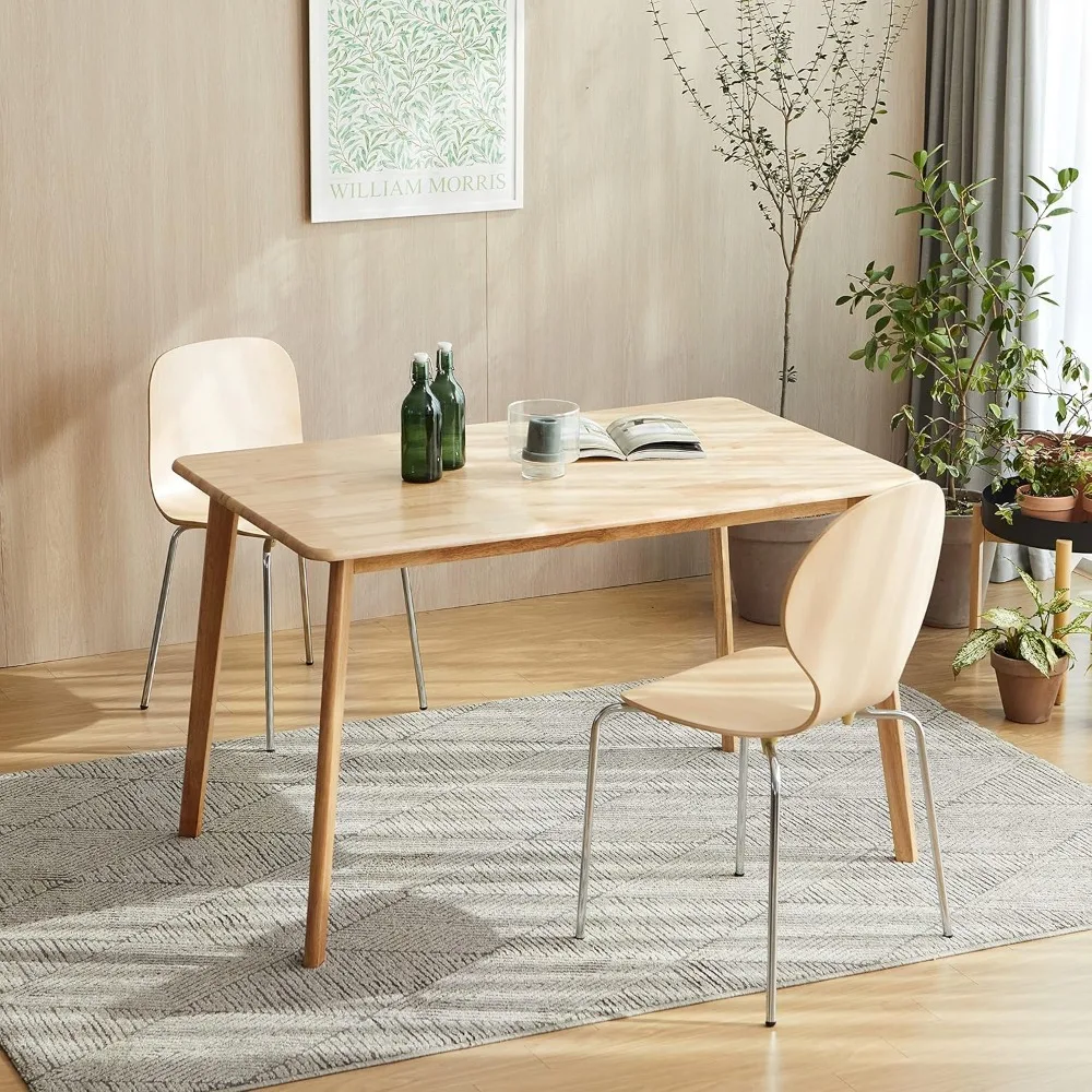 

Canberra 47.2" Rectangular Wooden Dining Table/Mid Century Modern Malaysian Oak Kitchen Table (Natural-Oak) Table Only