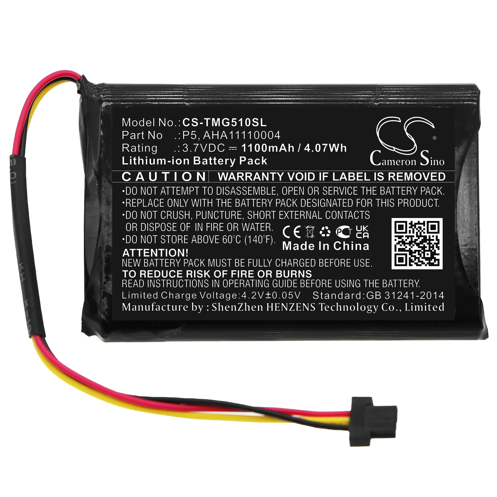 Replacement Battery for TomTom 4FA50, Go 510, Go 520, Go 520 WIFI, VIA 62 AHA11110004, AT6, P5, P6 3.7V/mA