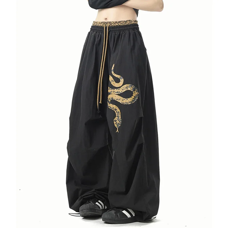 

Y2K Streetwear Pants Women Black Hip Hop Oversized Sweatpants American Vintage Print Loose Casual Female Dance Trousers New