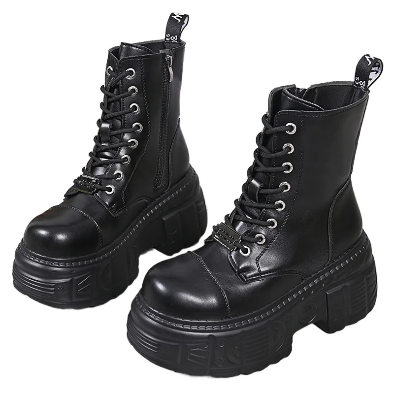 

Women's Shoes Size 36--42 Female Ultra-high Thick Bottom 9cm Punk Hottie Heels Women High Top Platform Boots