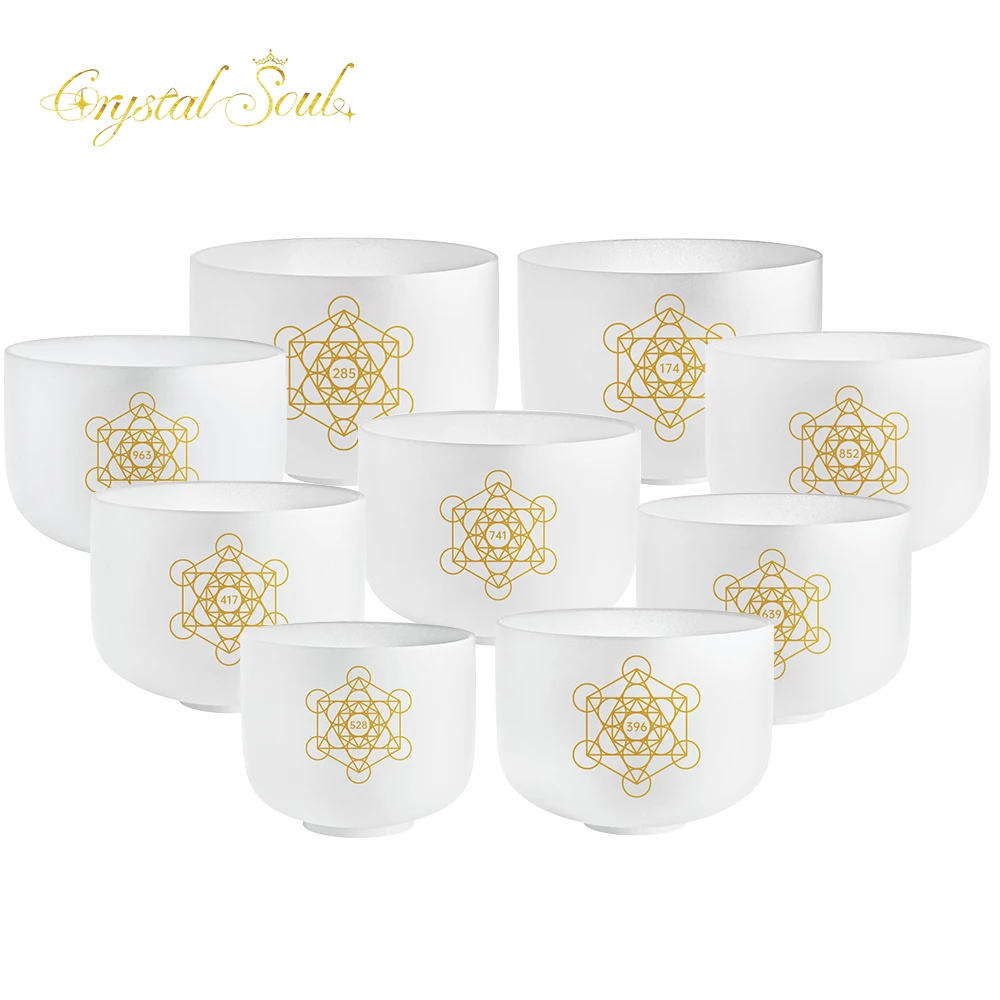 Crystal Soul Top Yoga Specific High-quality Sound Healing Crystal Bowl  Exclusive Frequency 8-12inch Crystal Singing Bowl Set