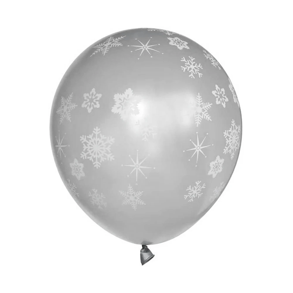 10Pcs Snowflake Birthday Balloons 12inch Snow Frozen Snowflakes Transparent Balloons Birthday Decoration Christmas Party Decor