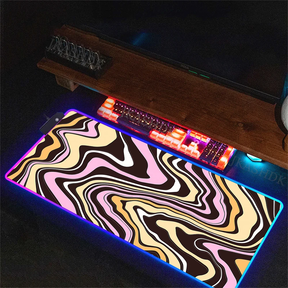Strata Liquid Mouse Pad LED Light Gaming Waterproof Large Gamer RGB Mousepad Carpet Keyboard Mausepad PC Play Mat with Backlight