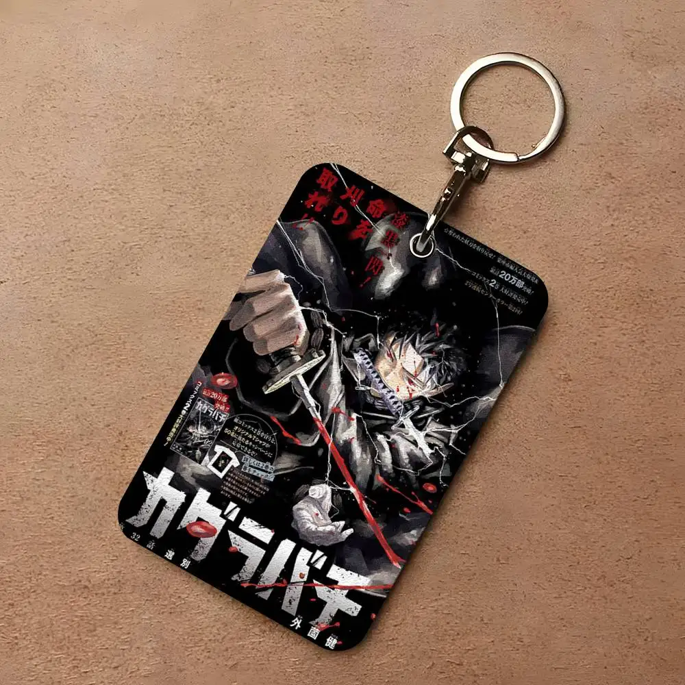 

1pc Classic Anime K_Kagurabachi Card Case Keychain Access Card Bag Key Tag Ring Leather Card Holder Key Ring Access