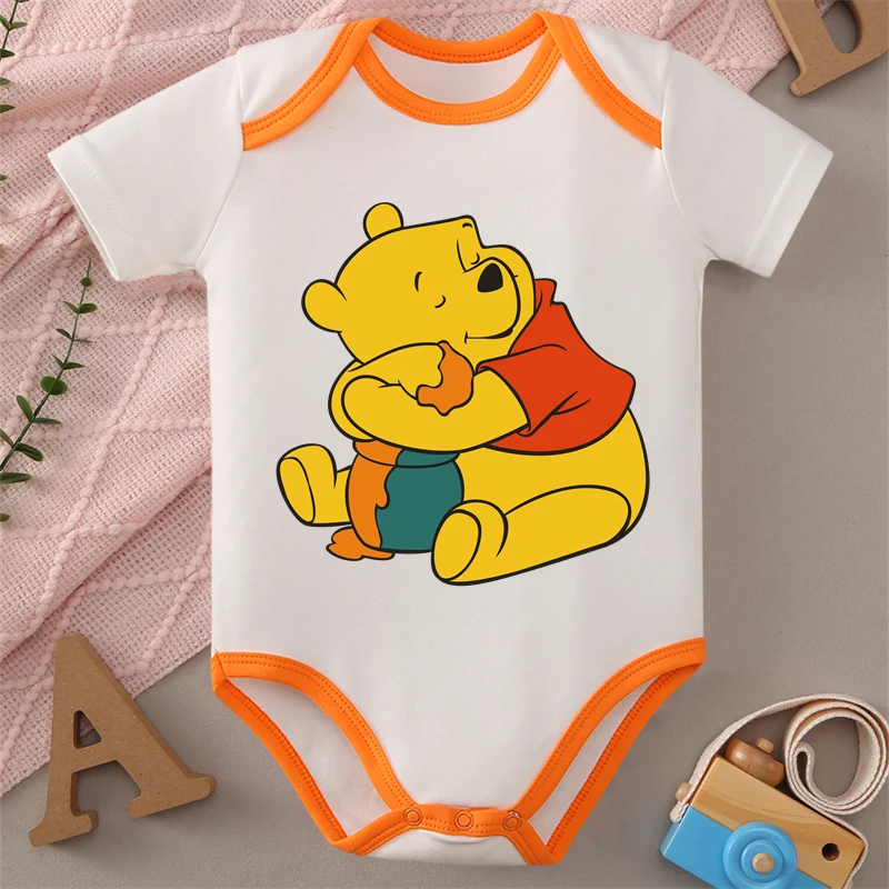 

MINISO Винни Пух, 100% хлопок, детская одежда, мягкий комбинезон, комбинезон, боди для новорожденных 0-12 месяцев, милый лучший подарок для ребенка