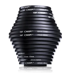 K&F Concept 18pcs Lens Filter Step Up Ring 37-82mm and Step Down Ring 82-37mm Camera Accessories Canon Nikon Sony Camera