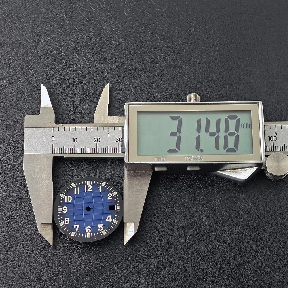 シングル発光カレンダー時計ダイヤル、ムーブメント変更アクセサリー、交換用フェイス、nh35,31.5mm