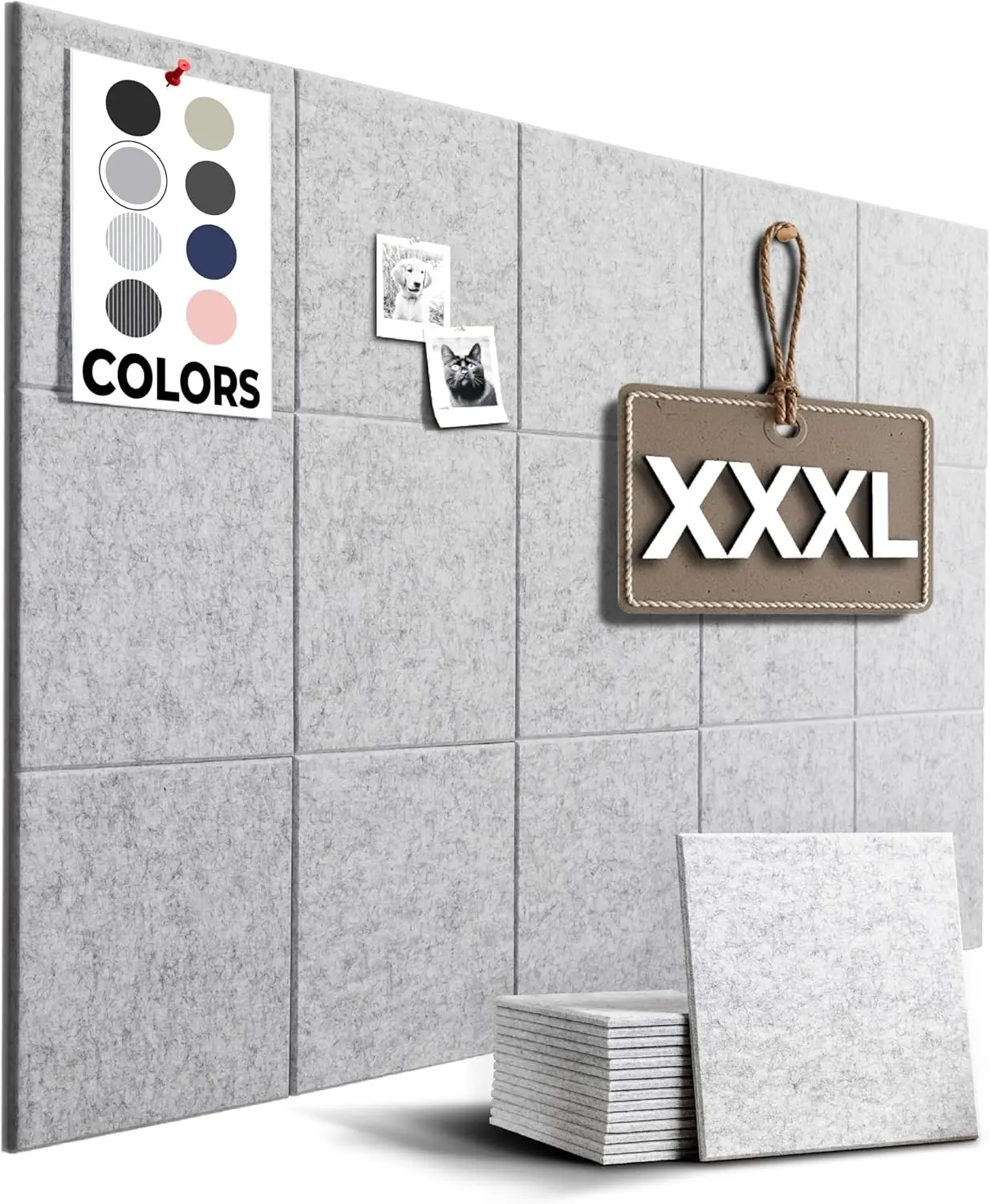

Набор из 15 больших фетровых досок-пиновиков из пробкового войлока, 59x36 дюймов, для защиты стен в офисе и дома