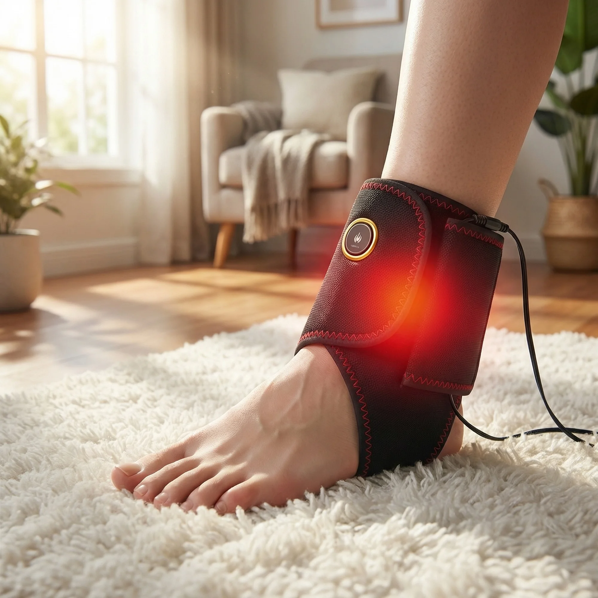 

Foot Heat Massager with Vibration Ankle Support Brace Hot Compress Hand And Ankle Protection Tool for Carpal Tunnel Relief