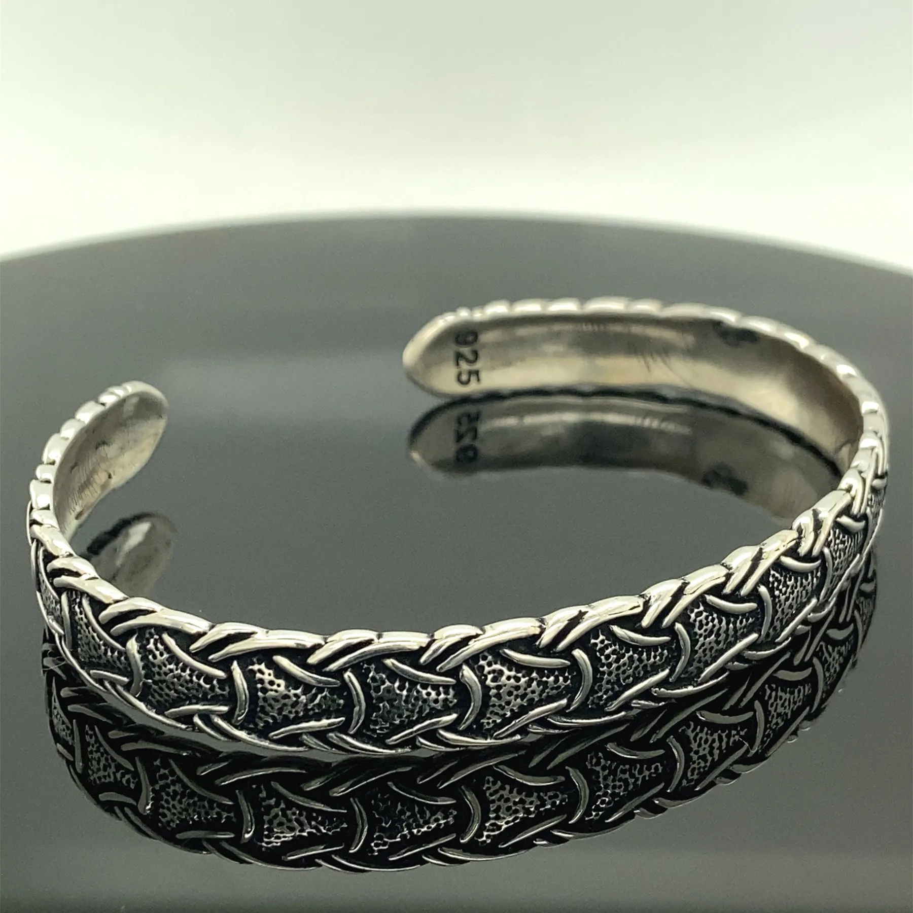 Men Silver Cuff Bracelet , Silver Bangle Bracelet , Chain Model Bracelet , Hand Engraved Silver Bracelet , 925k Sterling Silver