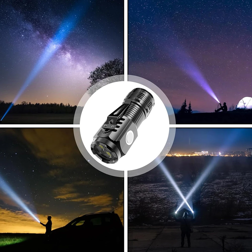 Mini Strong Light Flashlight, ABS Pen Clip Light Flashlight, Portable Spotlight/Floodlight, Suitable For Night Running, Hiking