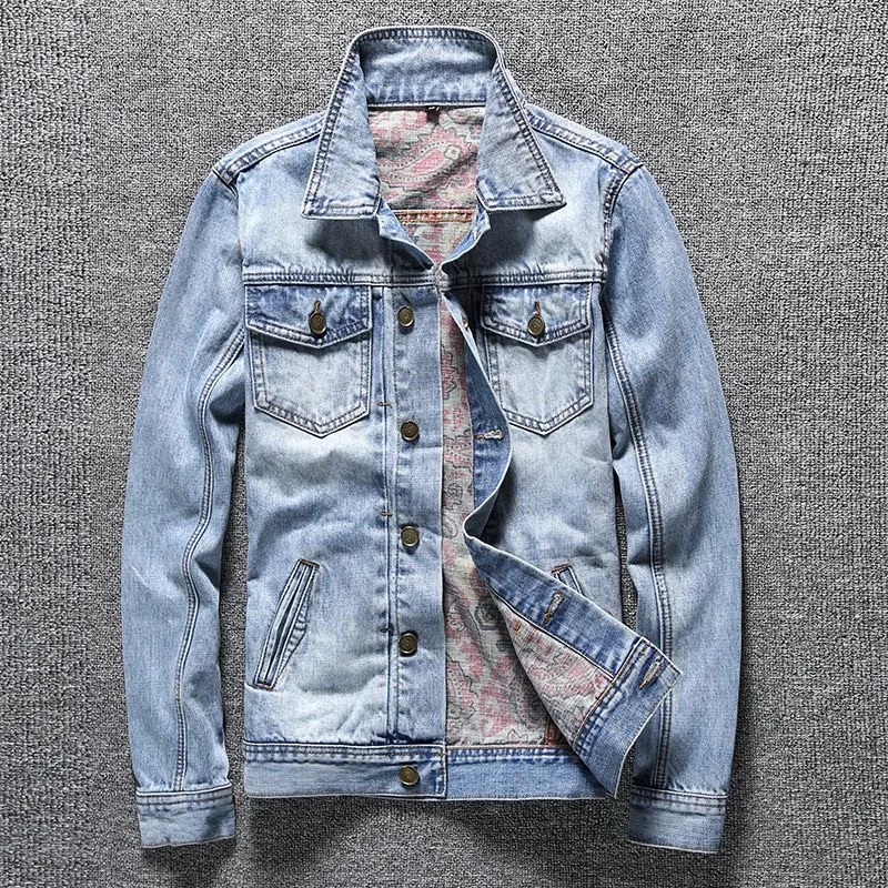 2023 Spring and Autumn New Fashion Trend Solid Color Denim Jacket For Men Casual Loose Comfortable High Quality Plus-Size Coat