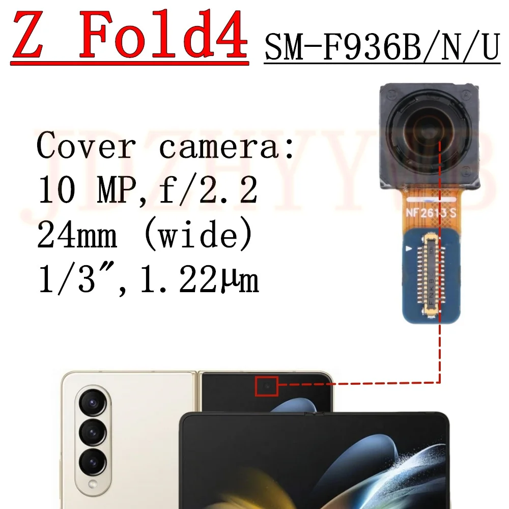 Front Rear Camera For Samsung Z Fold 4 Fold4 F936B/N/U Backside Frontal Selfie Wide Back Facing Main Camera Module Flex Cable