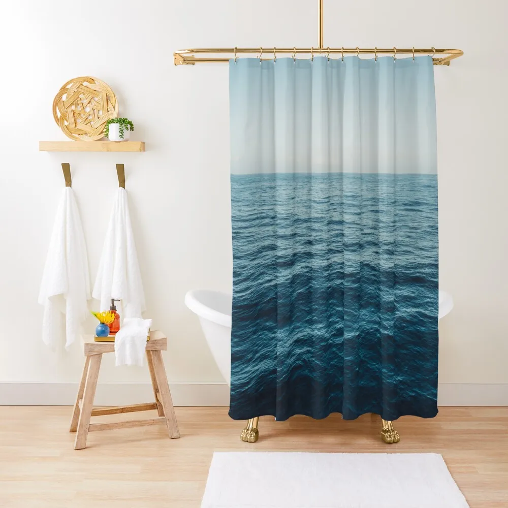

ocean, water, blue sky-horizon over water - seascape photography Shower Curtain Bathroom Box Bathroom Accessories Curtain