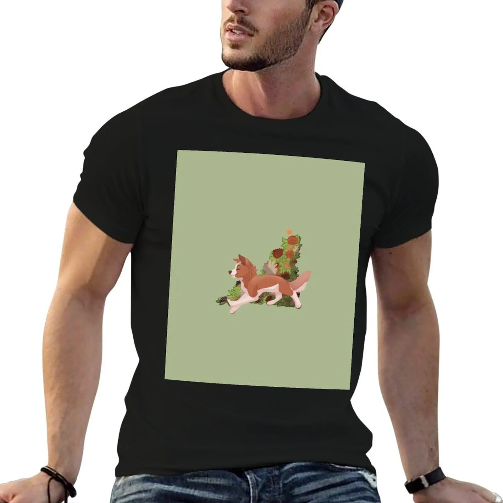 

Border Collie T-Shirt t shirts for man graphic vintage cotton tshirt 100% T-Shirt