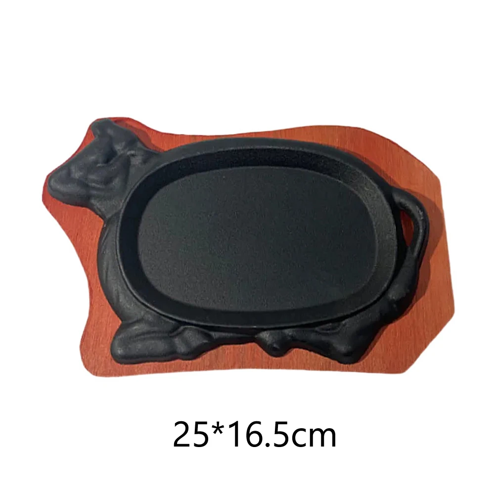 Cast Iron For teppanyaki Plate for Induction Cooking Grill For Steaks Seafood Veggies Bull Head Style Heat Retentive