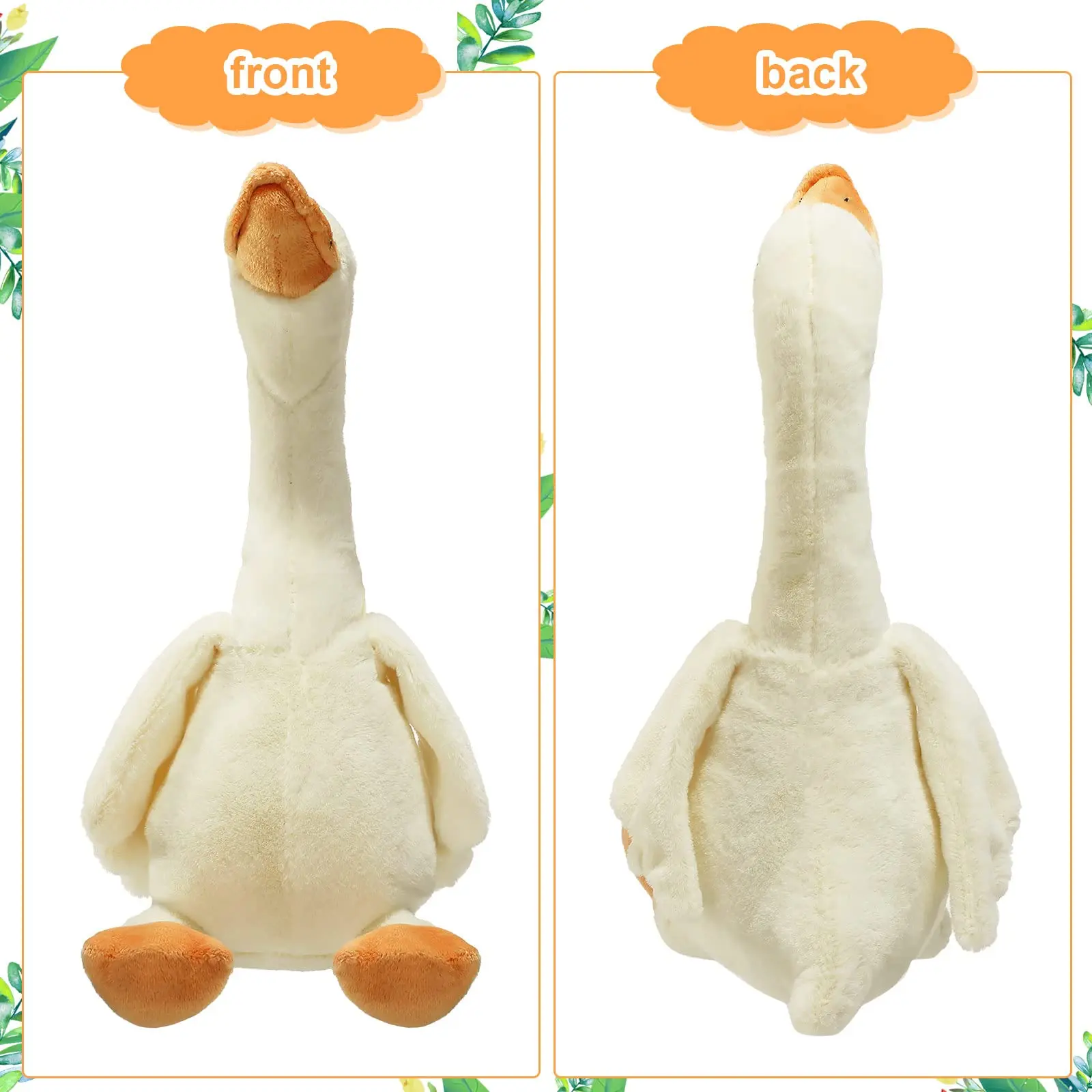 One Silly Goose Plush Stuffed Animal Toy,Swan Stuffed Animal,Funny Duck Plush Swan Toys Gifts for Birthday Favor Baby Shower - view 3