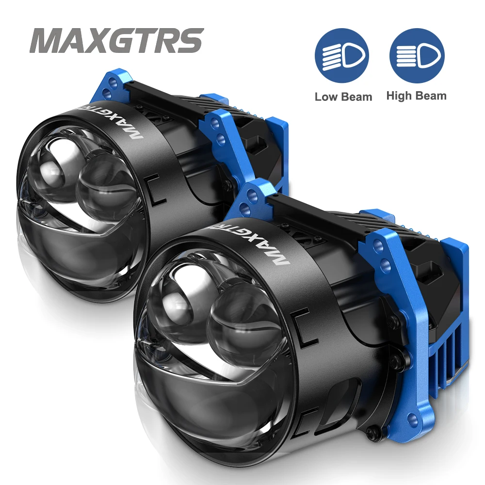 MAXGTRS 3.0 Inch Car Headlight Laser High Low Beam 160W Bi Projector Lenses for G5 3R Hella LED Lights H4 H7 9005 9006 LHD/RHD