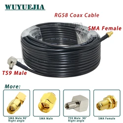 RG-58 Cable SMA Male to TS9 Male Right Angle Plug SMA Female 50 ohm RF Coaxial Pigtail WIFI Modem Extension Cord Jumper Adapter