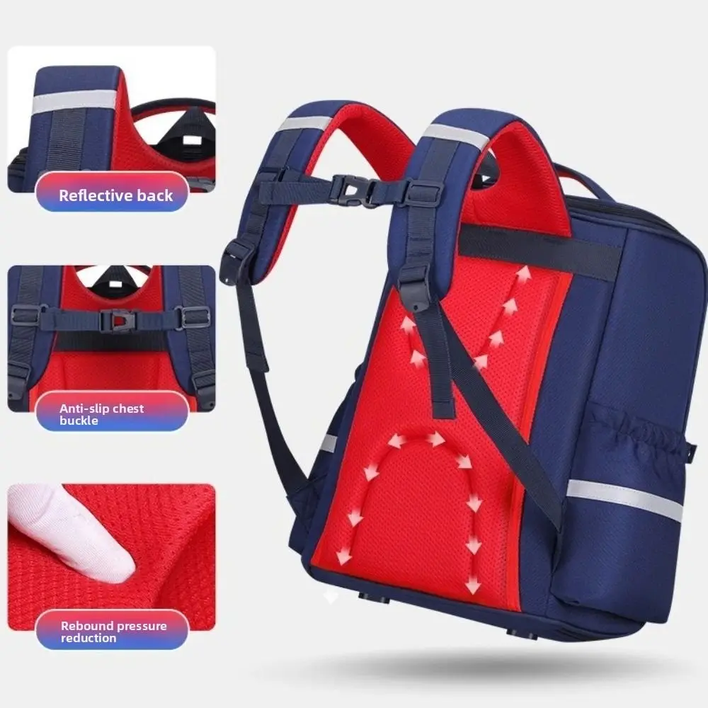New Large Capacity Students Backpack Waterproof British Style Student School Bag Spinal Protection Backpack Primary School