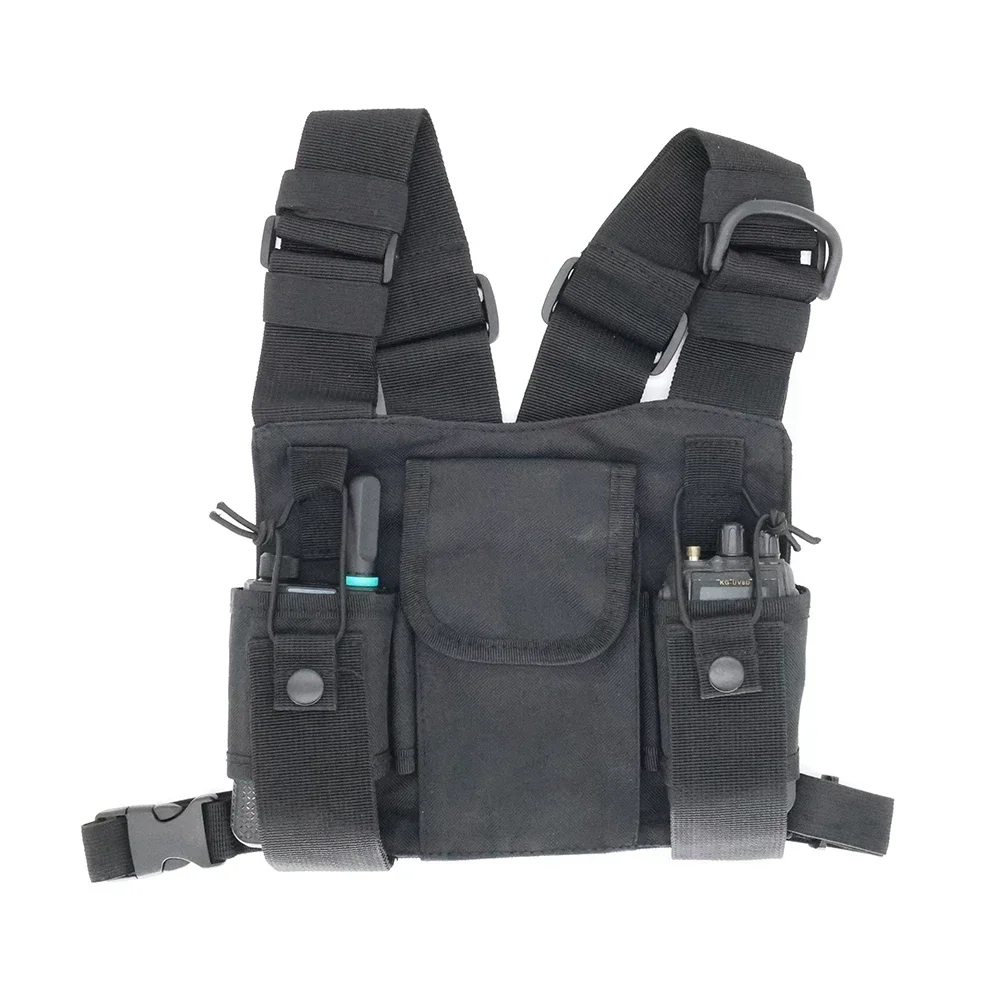 Radio Harness Sports Chest Bag, resistente à água, leve no peito, saco de colete com suporte de telefone embutido, armazenamento extra para Bof