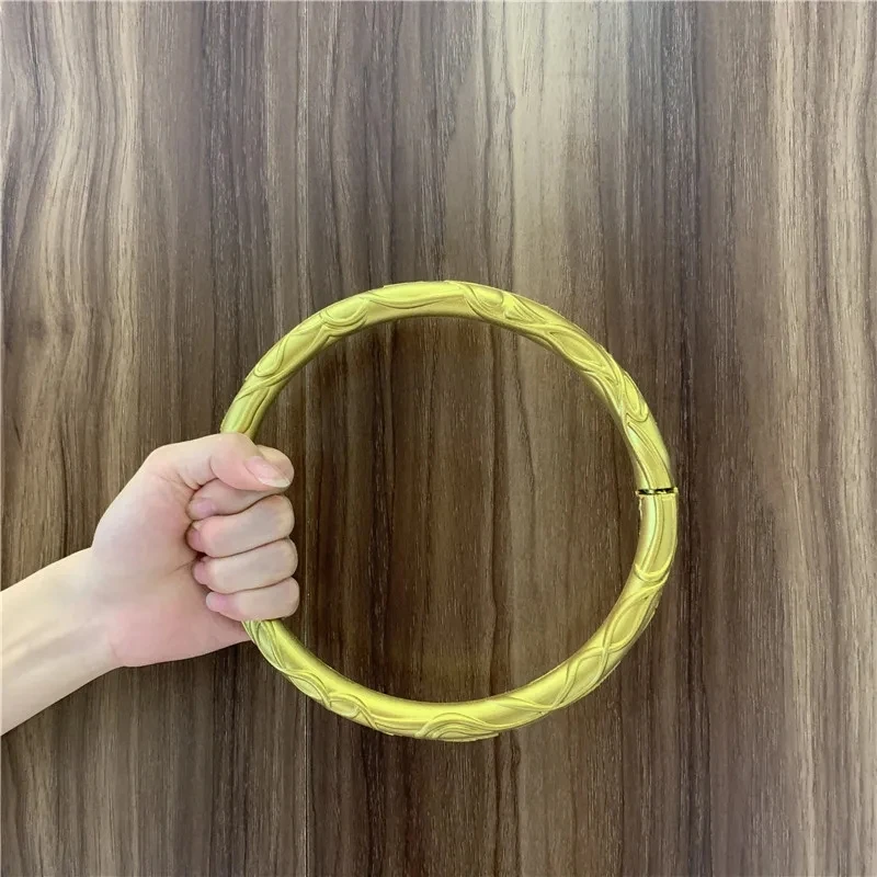 Nezha 1:1 Cosplay King Gun Sword Flame Sword Chinese Characters Styles Weapon Prop Spin Gold Gun Sword Cos Halloween Gift