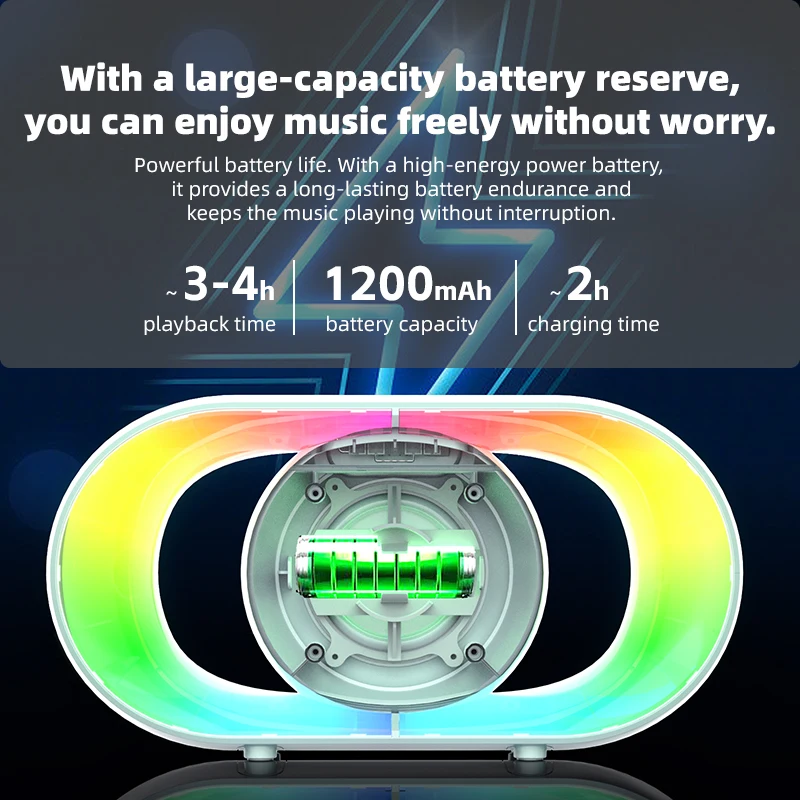 سمّاعات بلوتوث صغيرة RGB راديو محمول ملون قوي في الهواء الطلق بطاقة مقاومة للماء Subwoofe TWS مكبرات صوت للحفلات ستيريو TG #2
