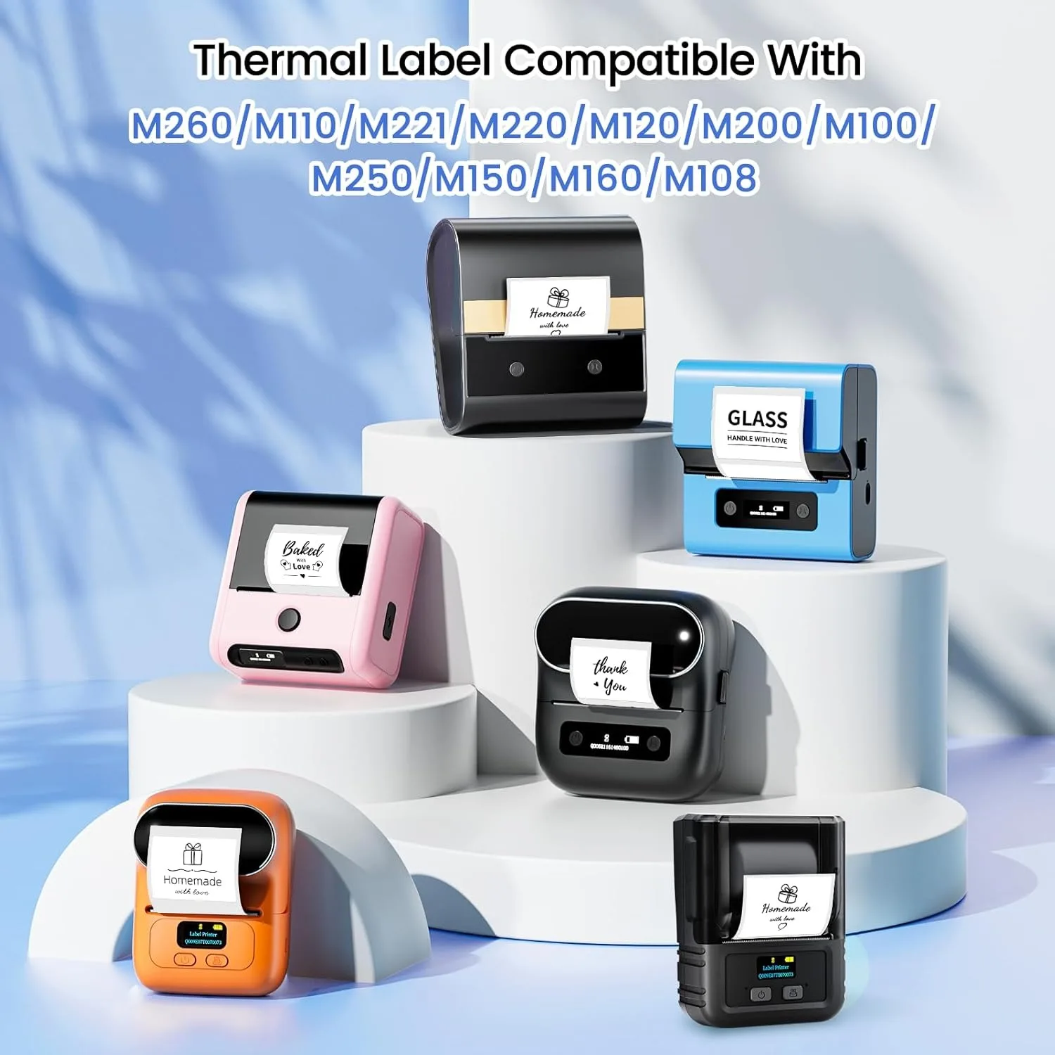 White & Transparent MultiSize Labels Clear Adhesive Waterproof Sticker for Shipping Barcodes Retail Packaging Tubes Office Files