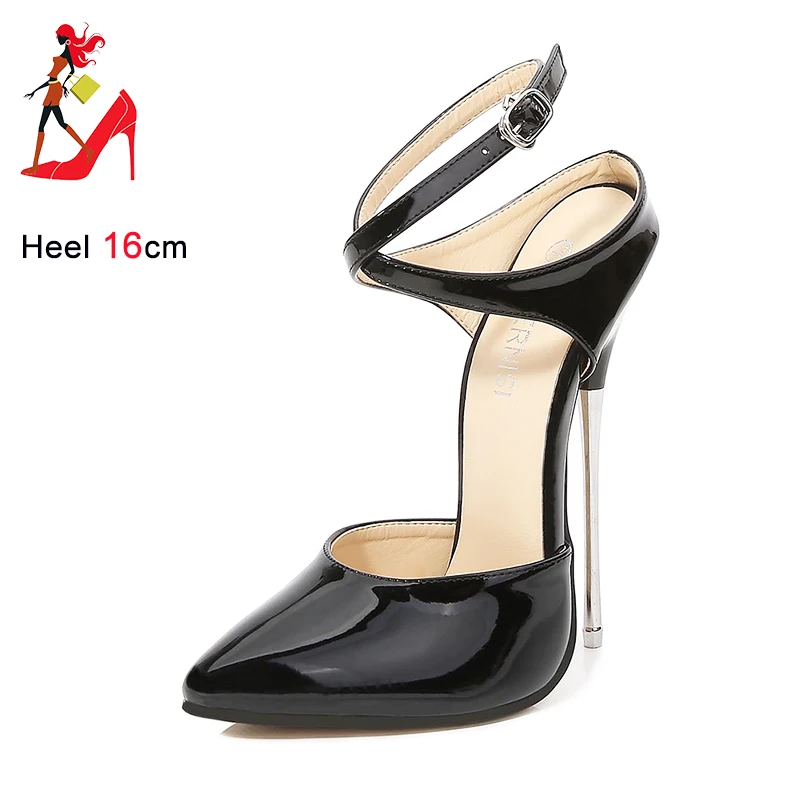 Woman Extreme Metal Heel Sandals Plus Size 46 Summer Stilettos 16CM Fetish High Heels T-stage Show Model Shoes Erotic Women Shoe