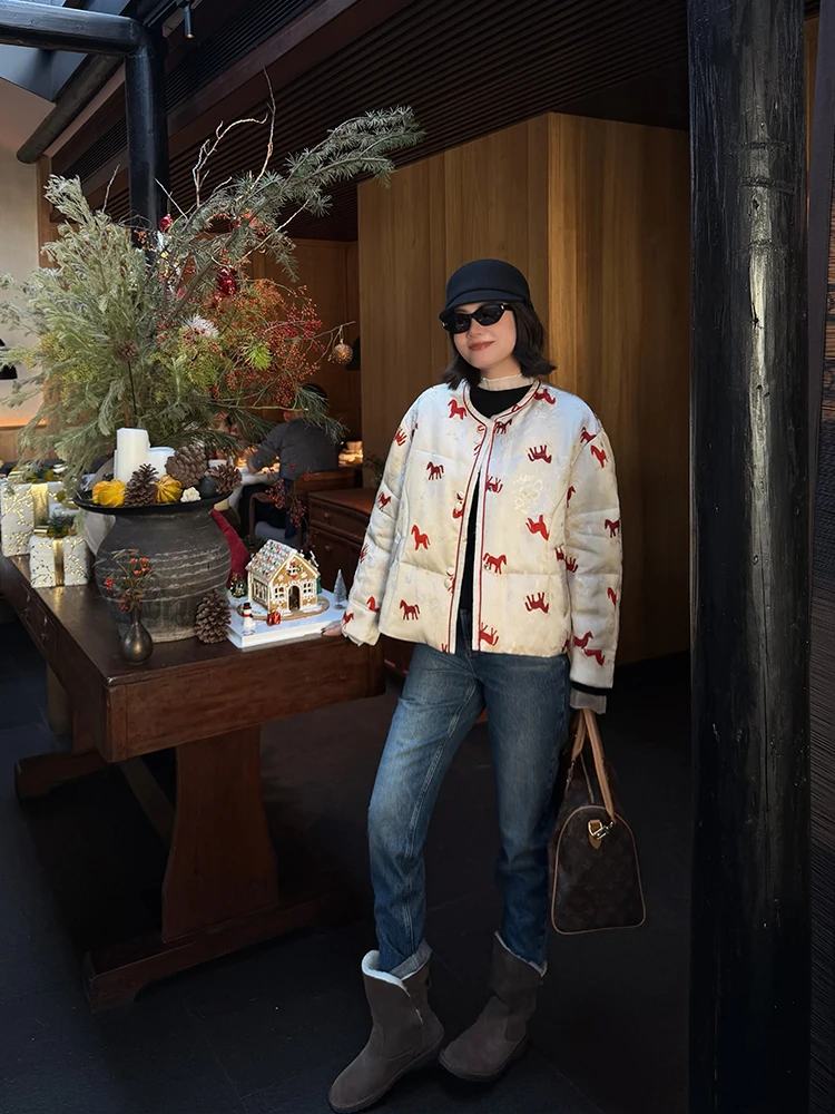 

Новая женская куртка Meng в китайском стиле, с 90% белым гусиным пухом, вышивкой, тяжелой отделкой, в традиционном стиле, с длинными рукавами, теплая