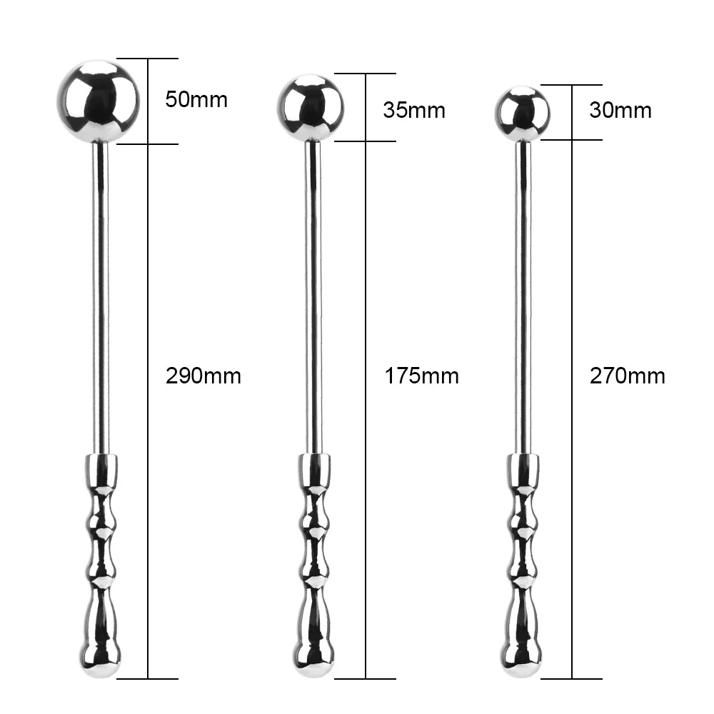 30-50mm Anal Beads Stainless Steel Butt Plug For Women Vaginal Ball Men Anus Dilator Long Dildos Female Masturbator Sex Toys 18