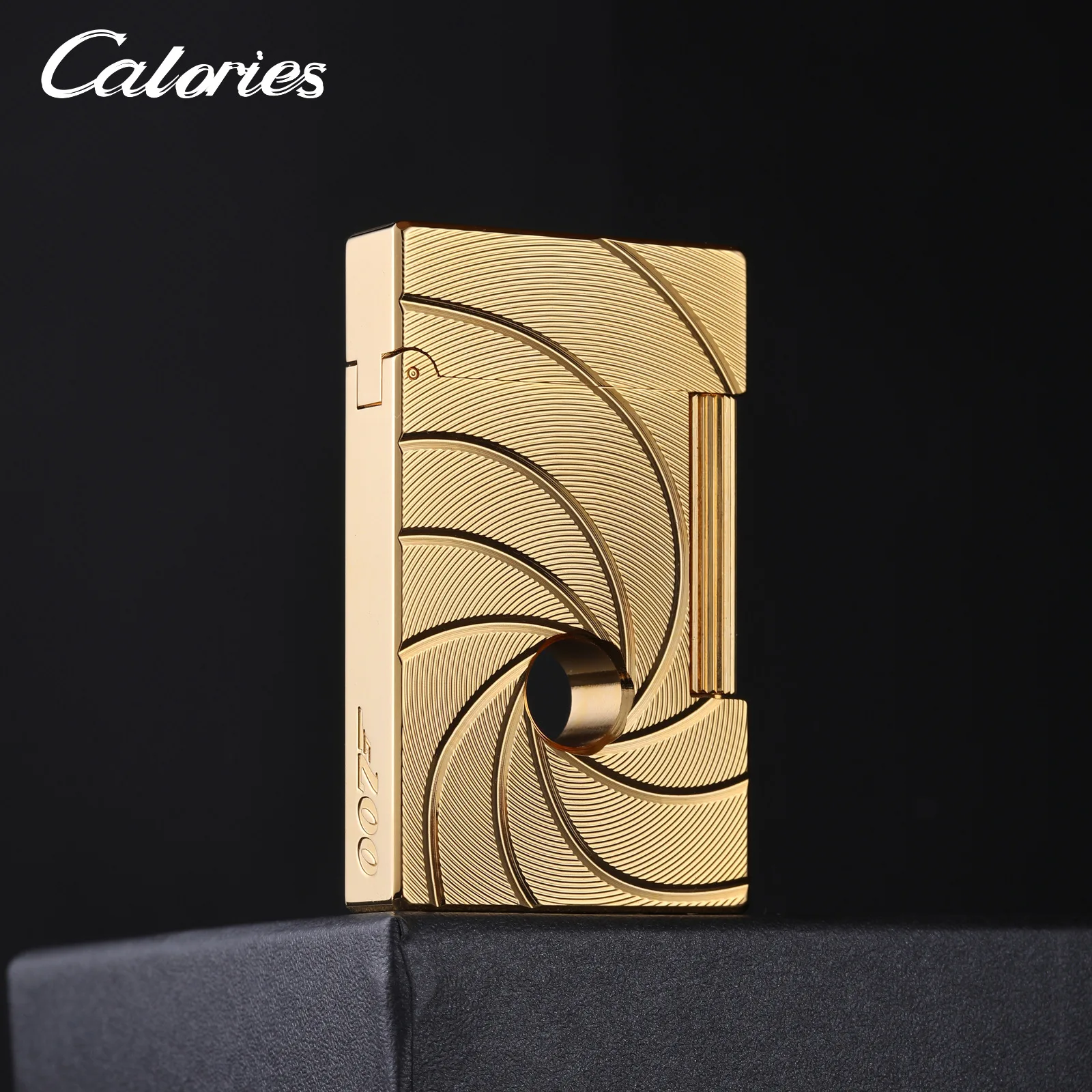 

Индивидуальная высококачественная атмосферная латунная зажигалка для шлифовального круга с бутановым газовым боковым зажиганием, элитный мужской подарок