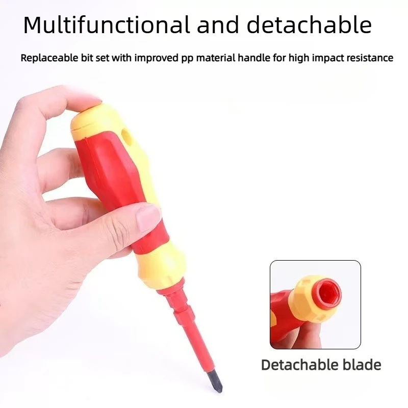 3-in-1 Insulated Screwdriver Electric Drill Electrician Multi-Use Set Dual-Purpose Flathead And Phillips Magnetic Tool