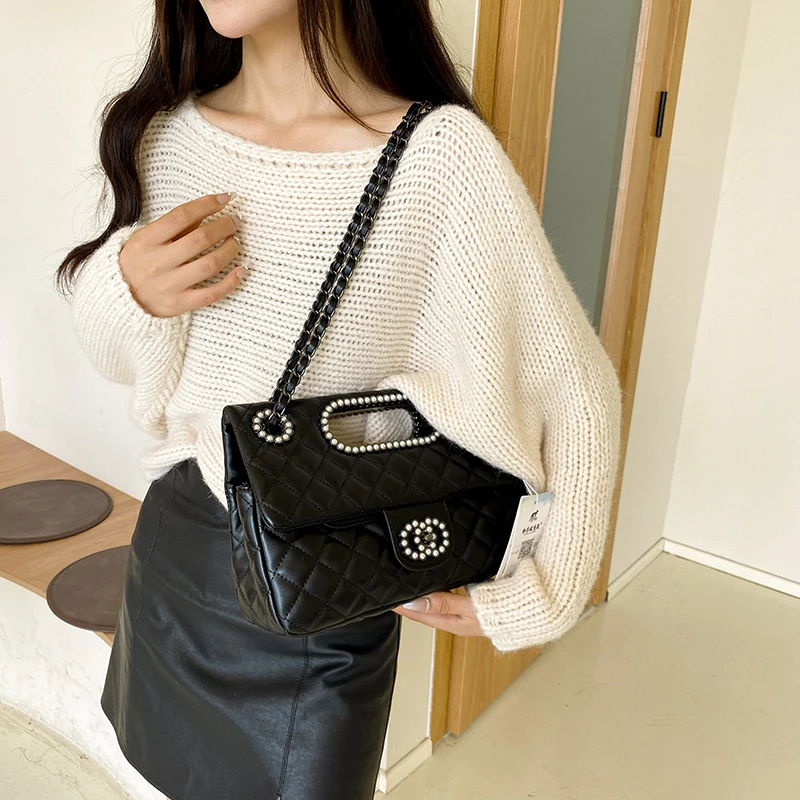 

Popular Ladies Crossbody Bag with Leather Details - Elegant Shoulder Style Classic Design By Famous