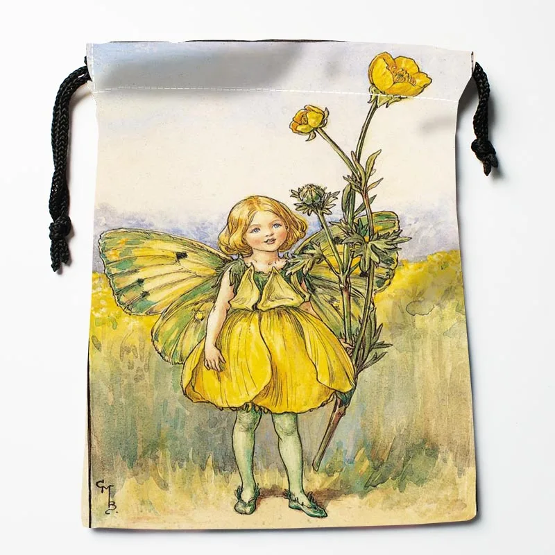 New The Bird's-foot Trefoil Fairy Drawstring Bags Dust-Proof Fabric Storage Bags Boys Girls Festive Gift 18X22cm 0214