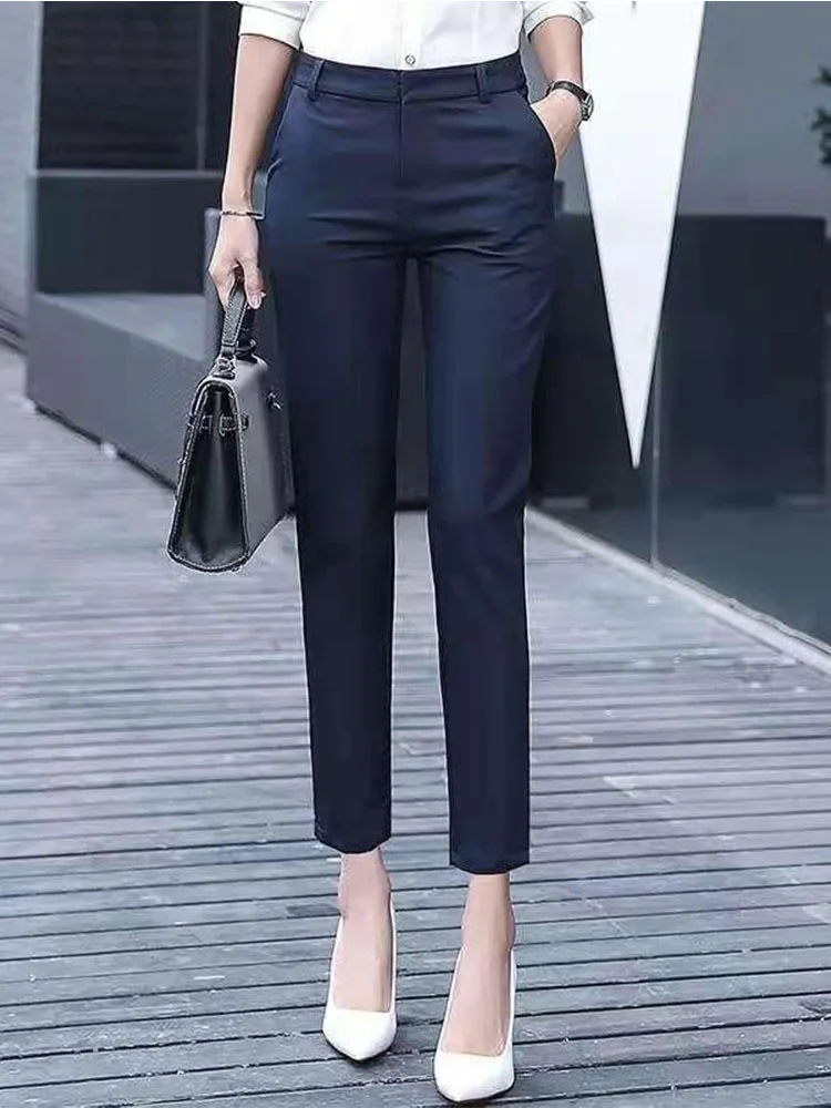 Pantalon de costume pour femmes, nouveau Style, printemps et été, taille haute, Slim, décontracté, pantalon droit professionnel