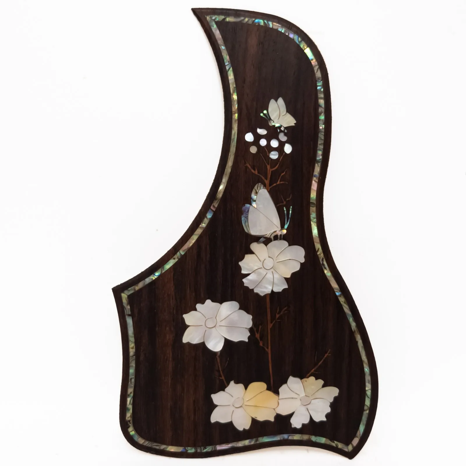 

Накладка для акустической гитары из палисандра с инкрустацией в виде ракушки морского ушка для защитной пластины Dreadnought 38–41 дюйма