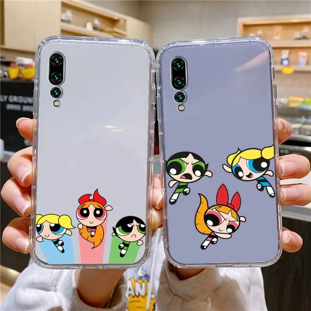 Power-puff-Cute -Girls Phone Case For Xiaomi 11 Redmi Note 11 5G 8T 9A 9 10T Note8Pro Note9 12SUltra Transparent Case