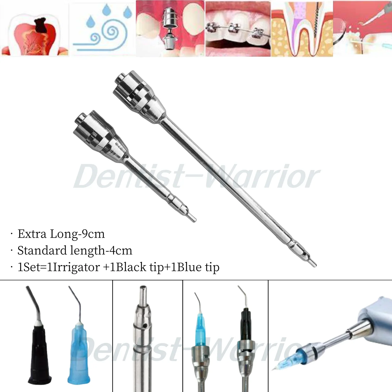 Dental Stropko Kerr Style Air Water Irrigation Tips 3-Way Gun Tip Irrigator Tip Drying Long/Short