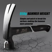 JIMI Top Quality Electrician Type Integrated Claw Hammer High Hardness Magnetic Molding Protable Carpenter Gift Tool Accessories